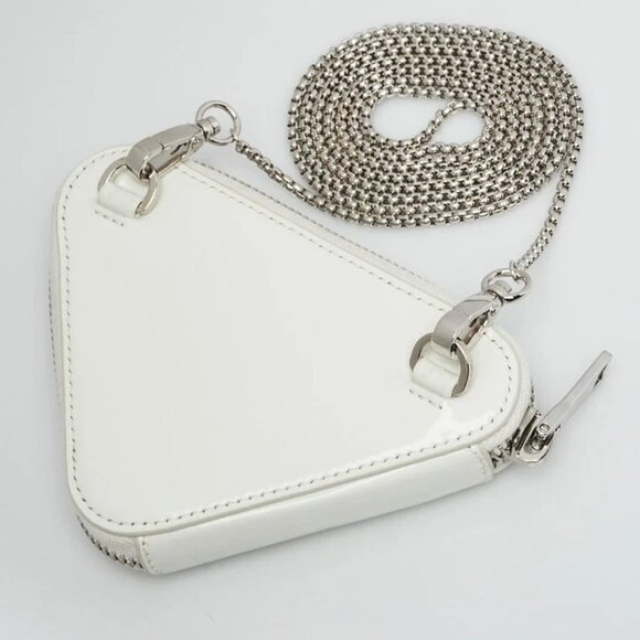 Prada Spazzolato Leather Triangle Mini Pouch Crossbody Clutch Bag 625-050125 - Picture 2 of 10